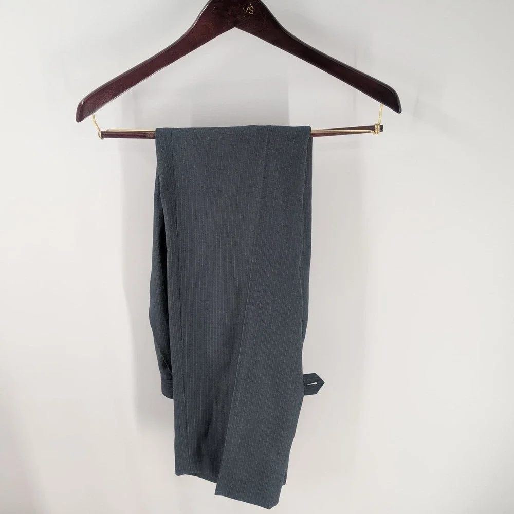 Vintage Giorgio Fiorelli Pine Striped 2-Piece Set Suit Jacket &‎ Pants Gray 46